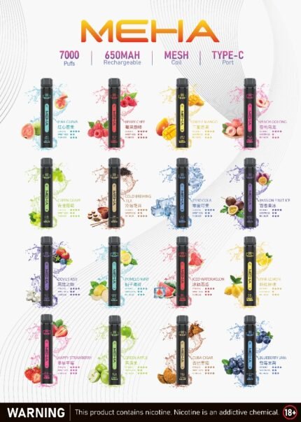 MEHA 妹嗨 7000口拋棄式 可充電(NEW)